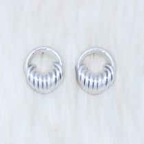 Fashion Electroplated Bag-silver Acrylic Geometric Round Earrings