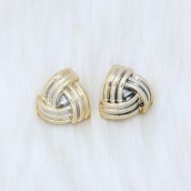 Fashion Electroplated Triangle Twist-gold Acrylic Geometric Triangle Earrings