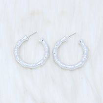 Fashion Electroplated Bamboo C-silver Acrylic Geometric C-shaped Earrings