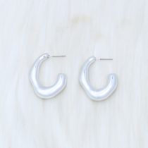 Fashion Electroplating Irregular C-silver Acrylic Geometric C-shaped Earrings