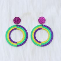 Fashion Three-color Round Hollow Acrylic Round Hollow Earrings