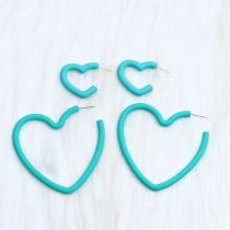 Fashion Lake Blue Love-set Acrylic Love Earring Set