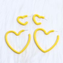 Fashion Yellow Heart-set Acrylic Love Earring Set