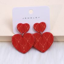 Fashion Shell Pattern Red Heart Acrylic Shell Pattern Love Earrings