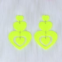 Fashion Fluorescent Yellow-stitched Love Acrylic Love Stitch Earrings