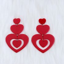 Fashion Red-stitched Love Acrylic Love Stitch Earrings