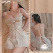 Fashion White Nylon See-through Lace Suit Underwear