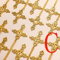 Fashion Cgold Stainless Steel Gold Plated Cross Letter Necklace