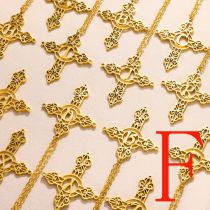 Fashion Fgold Stainless Steel Gold Plated Cross Letter Necklace