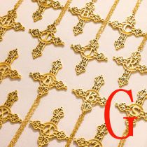 Fashion G Gold Stainless Steel Gold Plated Cross Letter Necklace