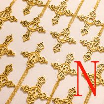 Fashion Ngold Stainless Steel Gold Plated Cross Letter Necklace