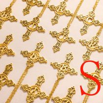 Fashion Sgold Stainless Steel Gold Plated Cross Letter Necklace