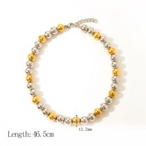 Fashion 8# Stainless Steel Beaded Necklace