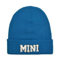 Fashion Bright Lake Blue-mini Woolen Hat Letter Embroidered Knitted Beanie