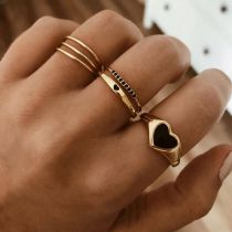 Fashion 11# Alloy Diamond Geometric Ring Set