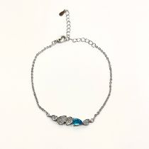 Fashion Blue Diamond Bracelet Copper And Diamond Drop-shaped Bracelet