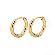 Fashion Round Wire Round Earrings Gold Stainless Steel Geometric Round Earrings(single)