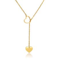 Fashion Gold Titanium Steel Love Y-shaped Necklace