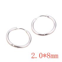 Fashion 2.0*8mm Silver One Titanium Steel Geometric Round Men's Earrings (single)