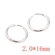 Fashion 2.0*16mm Silver One Titanium Steel Geometric Round Men's Earrings (single)