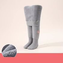 Fashion -5~12℃ Plus Velvet And Thickened Pantyhose-grey [1 Pack] Cotton Appliqué Plush Children's Tights