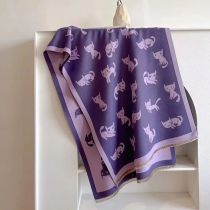 Fashion Purple Polyester Imitation Cashmere Printed Scarf