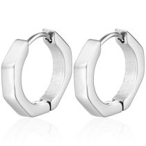 Fashion Octagon Steel Color One Stainless Steel Octagonal Men's Earrings