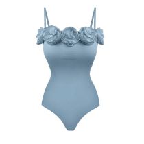 Fashion Haze Blue Floral One-piece Swimsuit