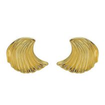 Fashion Gold (real Gold Plated) Metal Wavy Stripe Earrings