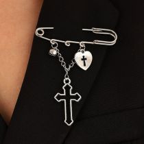 Fashion Cross 5963 Alloy Love Cross Pin Brooch