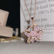 Fashion Pendant Rose Gold Plated Without Chain Gold-plated Copper And Diamond Five-pointed Star Necklace