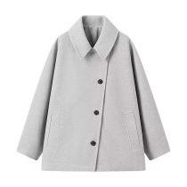Fashion Grey Lapel Buttoned Jacket