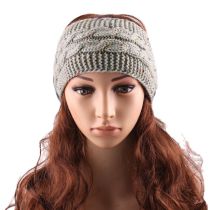 Fashion 5# Light Gray Color Dot Wool Knitted Headband