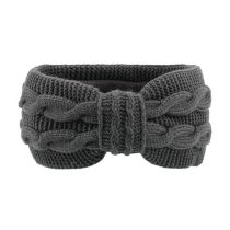 Fashion Dark Gray Wool Cross Knitted Headband