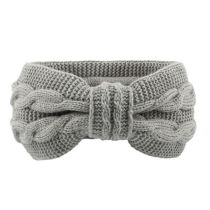 Fashion Light Gray Wool Cross Knitted Headband