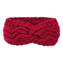 Fashion Maroon Red Wool Cross Knitted Headband