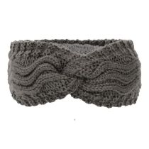 Fashion Dark Gray Wool Cross Knitted Headband