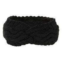 Fashion Black Wool Cross Knitted Headband