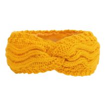 Fashion Ginger Yellow Wool Cross Knitted Headband