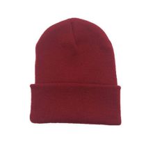 Fashion Maroon Red Smooth Knitted Beanie