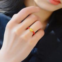 Fashion Red Alloy Geometric Ring