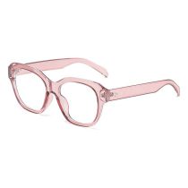 Fashion Translucent Pink Frame Large Frame Flat Mirror With Rice Nails