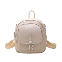 Fashion White Soft Leather Large Capacity Backpack