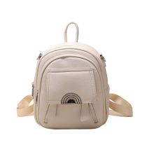 Fashion White Pu Soft Leather Large Capacity Backpack