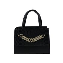 Fashion Black Crocodile Pattern Chain Crossbody Bag