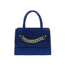 Fashion Blue Crocodile Pattern Chain Crossbody Bag