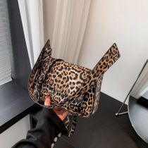 Fashion Leopard Brown Pu Printed Flap Crossbody Bag
