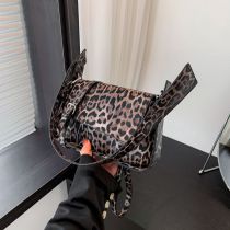 Fashion Leopard Print Coffee Pu Printed Flap Crossbody Bag