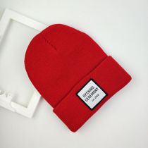 Fashion Red (breakup Master Model) Acrylic Knitted Patch Beanie