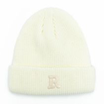 Fashion White Acrylic Knitted Letter Embroidered Beanie